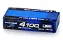 LRP Graphene 4 4100mAh 7.6V HV LCG Shorty LiPo battery in a blue hard case, viewed from an angle on a white background.
