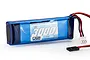 LRP 7.4V 3000mAh soft case LiPo receiver battery with blue shrink wrap and two connector leads.