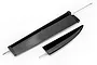 Kyosho RC boat rudder and keel set featuring black plastic components with metal shafts on a white background.