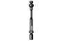 A studio product shot of an MIP X-Duty steel CVD driveshaft for RC vehicles, showing the telescoping shaft design.