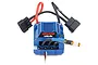 Traxxas Velineon VXL-8s electronic speed controller in blue with black wiring and TRX connectors.