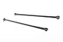 Two black metal universal driveshafts for an RC vehicle, shown against a white background.