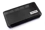 A rectangular Kyosho multi-function storage box made of translucent dark grey plastic with a black latch, set against a white background.