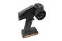 HPI Racing TF-706 2.4GHz 6-channel pistol grip RC transmitter in black with carbon fiber texture details on a white background.