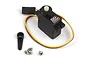 HPI SD-01WR micro servo with black plastic casing, white output gear, attached wire lead, a single-arm servo horn, and three mounting screws.