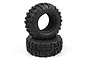 Two black HPI Tredz Rockthorne crawler tyres stacked on a white background.