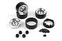 A set of four HPI Racing 1.2 inch CS-10 beadlock rims in chrome and black, including assembly hardware and wheel nuts.