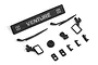 HPI Racing Venture body accessory set including a black grille, side mirrors, windshield wipers, and various small mounting components on a white background.