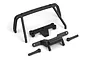 HPI Racing black plastic roll cage and body mount set for RC vehicles, shown on a white background.