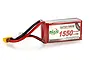 NXE 1550mAh 150C 4S LiPo battery with red soft case, XT60 connector, and balance lead, isolated on a white background.