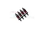 GPM Aluminium Front and Rear 60mm Ultra Shocks Set - Red TFM060FR-R-BK-BEBK
