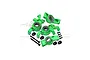 GPM Aluminium Front Steering Hubs and Rear Hubs with Larger Bearings Set - Green TXM2122N-G