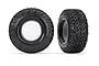 Two Traxxas BFGoodrich All-Terrain T/A KO2 RC tyres shown from side and angled views against a white background.