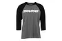 Traxxas branded grey and black raglan style long sleeve shirt on a white background.