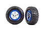 Traxxas 2.2/3.0" BFGoodrich Mud Terrain T/A KM2 Tyres on Chrome/Blue Rims - Glued Wheels 2Pcs 5867A