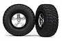 Traxxas 2.2/3.0" BFGoodrich Tyres on Satin Chrome/Black Rims 2Pcs - Glued Wheels   5879