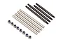 Traxxas heavy duty suspension pin set including four threaded black pins, four smooth silver pins, and eight nyloc nuts.