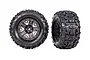 Traxxas 2.8" Sledgehammer Tyres on Grey Chrome Rims - Glued Wheels 2Pcs 9072-GRAY