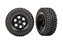 Traxxas 1.0" Canyon Trail Tyres on Black 6 Spoke Rims - Glued Wheels 2Pcs 9774