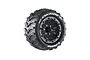 A single Louise MT-Cyclone RC monster truck wheel with a black multi-spoke rim and aggressive tread pattern, isolated on a white background.