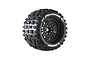 A single Louise MT-Pioneer 1/8 scale monster truck wheel with a black multi-spoke rim and aggressive tread pattern tire against a white background.