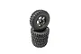 Hobby Plus 1.2" Tracking A/T Tyres on Black 5 Spoke Rims 4Pcs - Glued Wheels  HBP240237