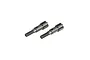Two ARRMA long wheel axles shown side-by-side against a white background.