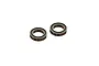 Two ARRMA rubber shielded ball bearings shown from an isometric angle against a white background.