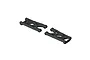 Two black molded plastic rear suspension arms for an ARRMA RC vehicle, shown from an isometric angle against a white background.