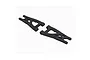 Two black ARRMA front suspension arms for RC vehicles, shown from an isometric angle against a white background.