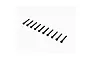 A set of ten black ARRMA 3x22mm fine thread cap head screws arranged in a diagonal line on a white background.