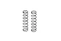 Two black metal coil springs for an RC shock absorber, positioned vertically side-by-side against a plain white background.