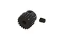 A black 20T pinion gear with a small grub screw, shown on a white background.