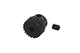 A black 21-tooth pinion gear for RC cars with a separate grub screw, shown against a white background.