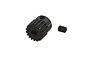 ARRMA 18T pinion gear with a small grub screw on a white background.