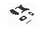 ARRMA Clipless Body Mount Set components including plastic mounts, plates, and small black screws on a white background.