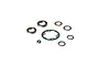 ARRMA centre differential rebuild kit components including bearings, shims, and a gasket on a white background.