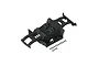 ARRMA Desert Truck interior frame in black plastic with a set of small mounting screws, isolated on a white background.