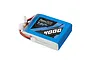 Gens Ace 7.4V 4000mAh soft case LiPo battery pack with wires and connectors on a white background.