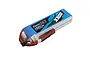 Gens Ace 14.8V 3300mAh 4S LiPo battery pack with a blue soft case, T-style connector, and balance plug on a white background.