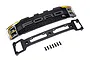 Traxxas Ford Raptor front grille assembly with mounting bracket and screws on a white background.