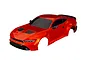 A copper-coloured Traxxas 1/10 scale Ford Mustang RC car body shell with black trim and tinted windows, shown against a white background.
