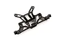 A black plastic Traxxas clipless body mount latch component shown from a top-down perspective against a white background.