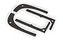 Four black foam hatch seal strips for a Traxxas RC boat, arranged on a white background.