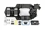 Traxxas electronics tray and stuffing tube clamp spare parts kit for RC boats, including mounting hardware, grease, and seals.