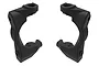 A pair of black Traxxas caster blocks (C-hubs) shown from a front-facing perspective against a white background.
