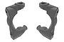 Two grey Traxxas caster blocks (C-hubs) shown side-by-side against a white background.