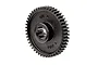 A black plastic 47-tooth spur gear for RC vehicles, showing the gear teeth and central splined hub.
