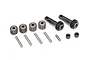 A set of Traxxas differential planetary gears, including small gears, shafts, and bushings on a white background.