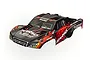 Traxxas 1/10 Slash VXL pre-painted body shell in red and black with sponsor decals.